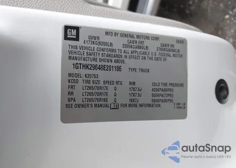 2008 GMC Sierra 2500Hd Sle2 from USA, damaged, VIN 1GTHK29648E201186
